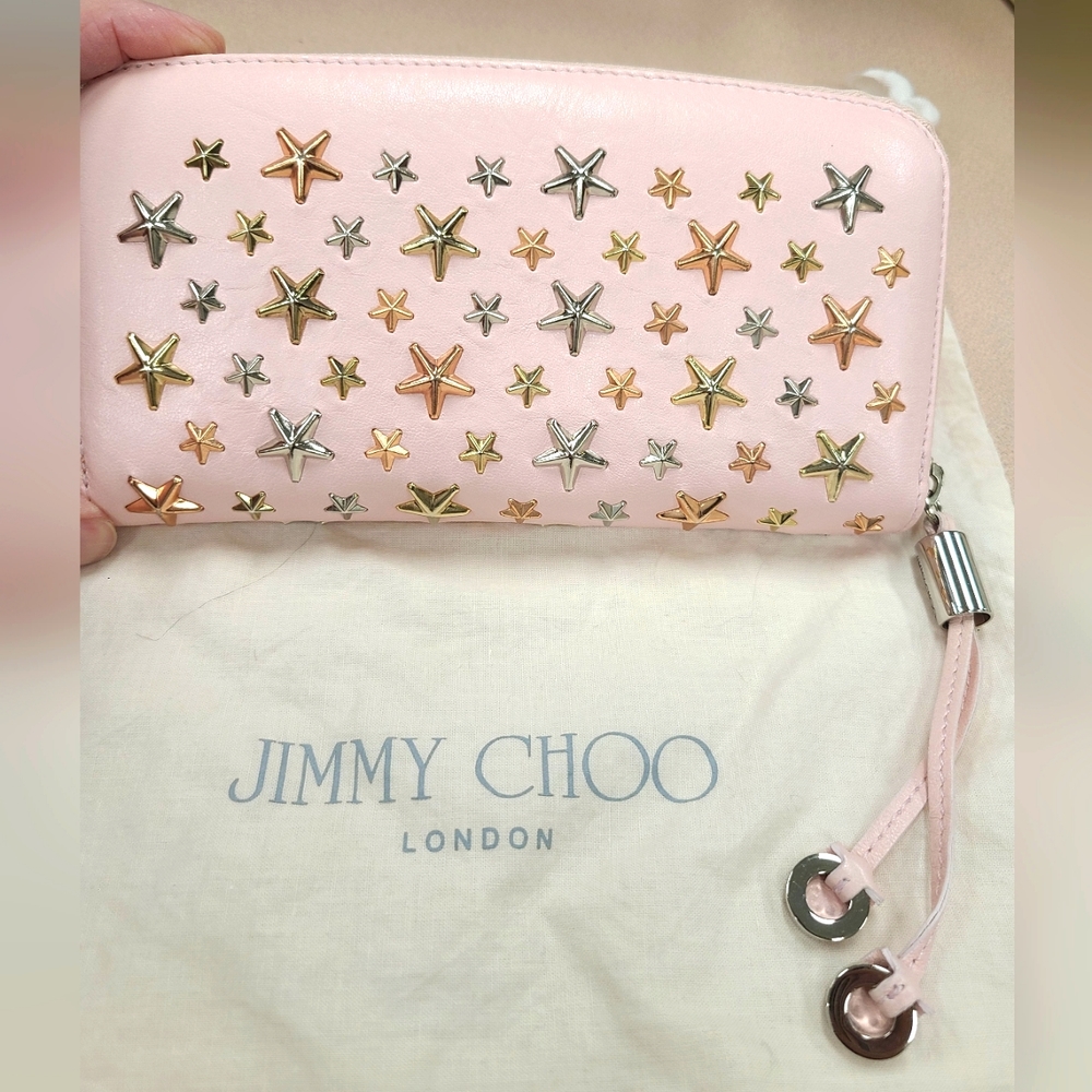 JIMMY CHOO FILIPA WALLET W/ STUDDED MULTI COLORED with DUSTBAG STARS LIKE NEW.